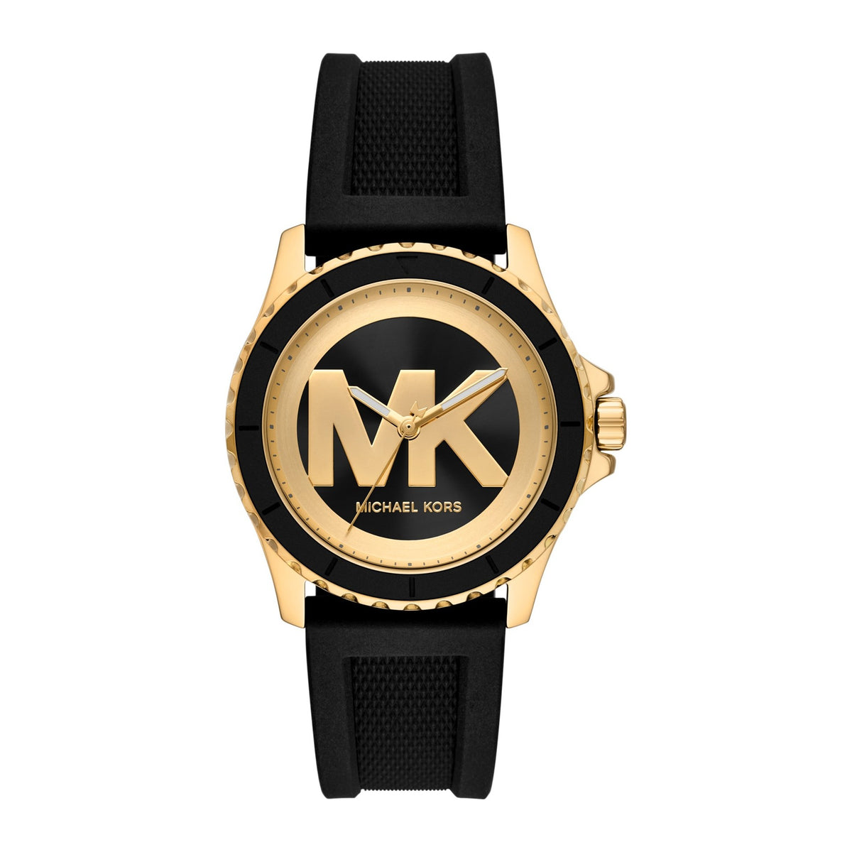 Michael Kors Black MK logo, silicone strap