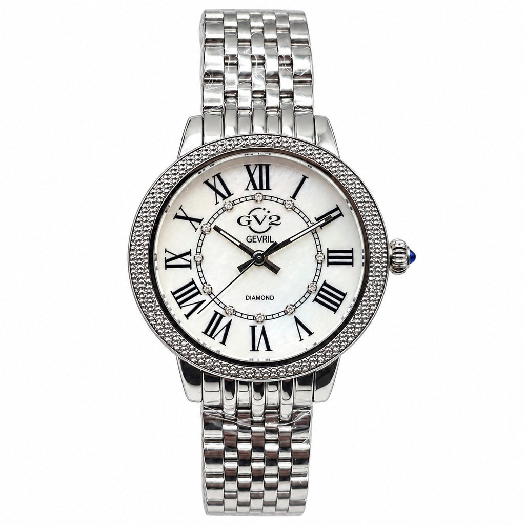 GV2 by Gevril Women's mother-of-pearl dial, diamond accents