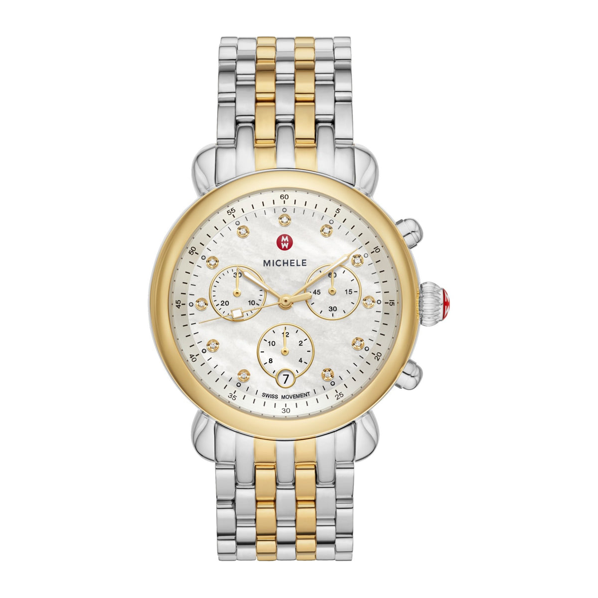 Michele CSX two-tone, mother-of-pearl dial, diamond-set markers