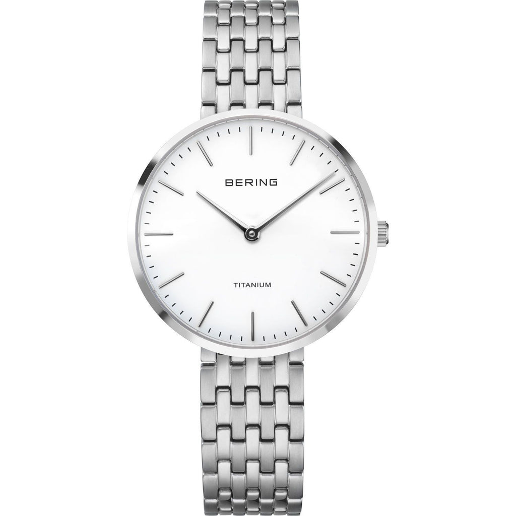 Bering Titanium, white dial, bracelet