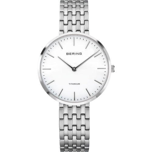 Bering Titanium, white dial, bracelet