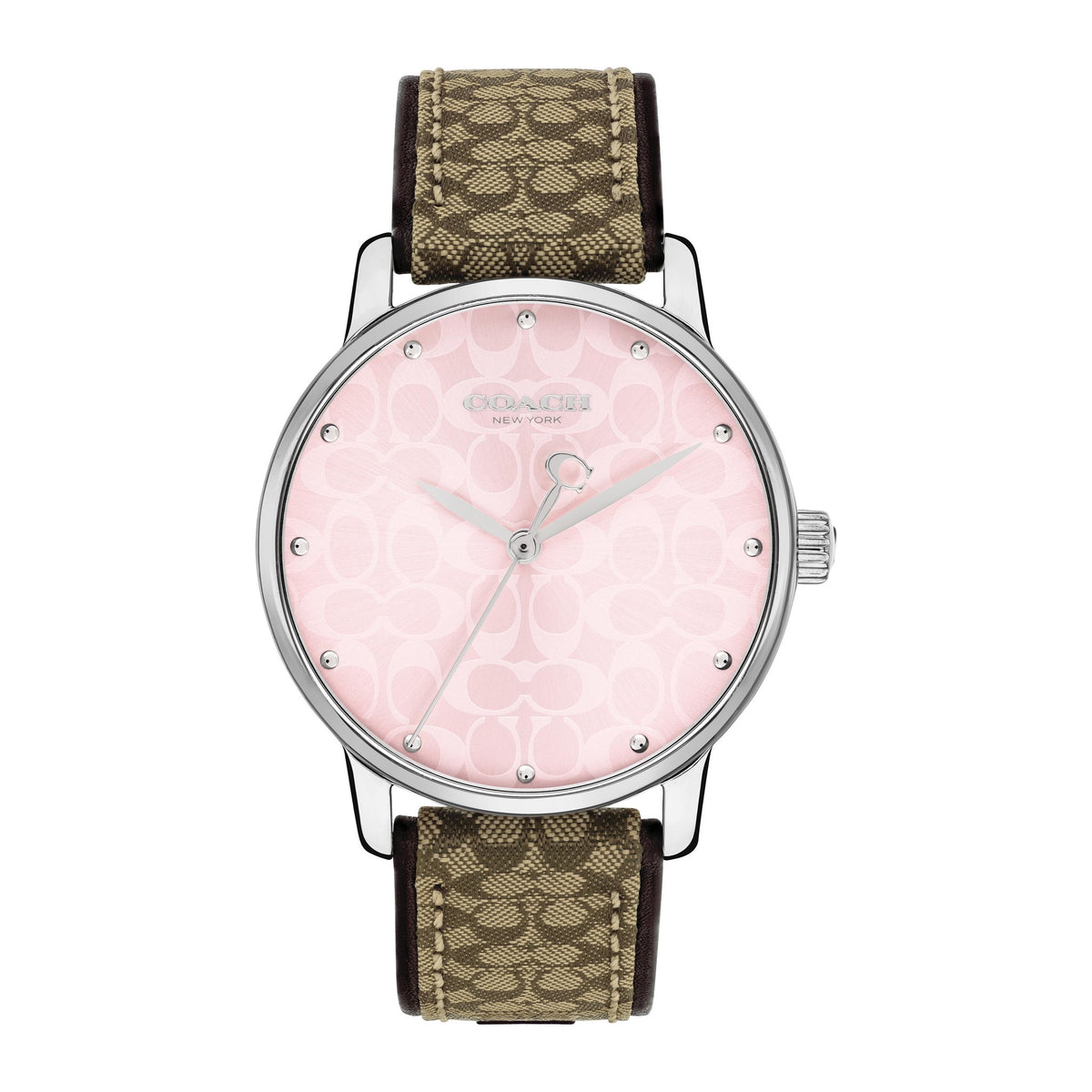 Coach Pink logo dial, signature strap