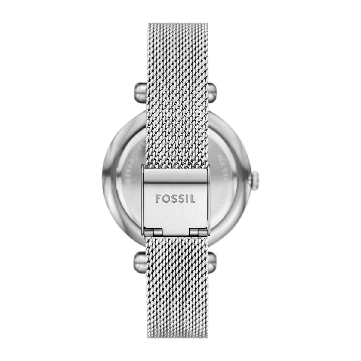 Fossil Silver mesh, crystal bezel, white dial - view 2