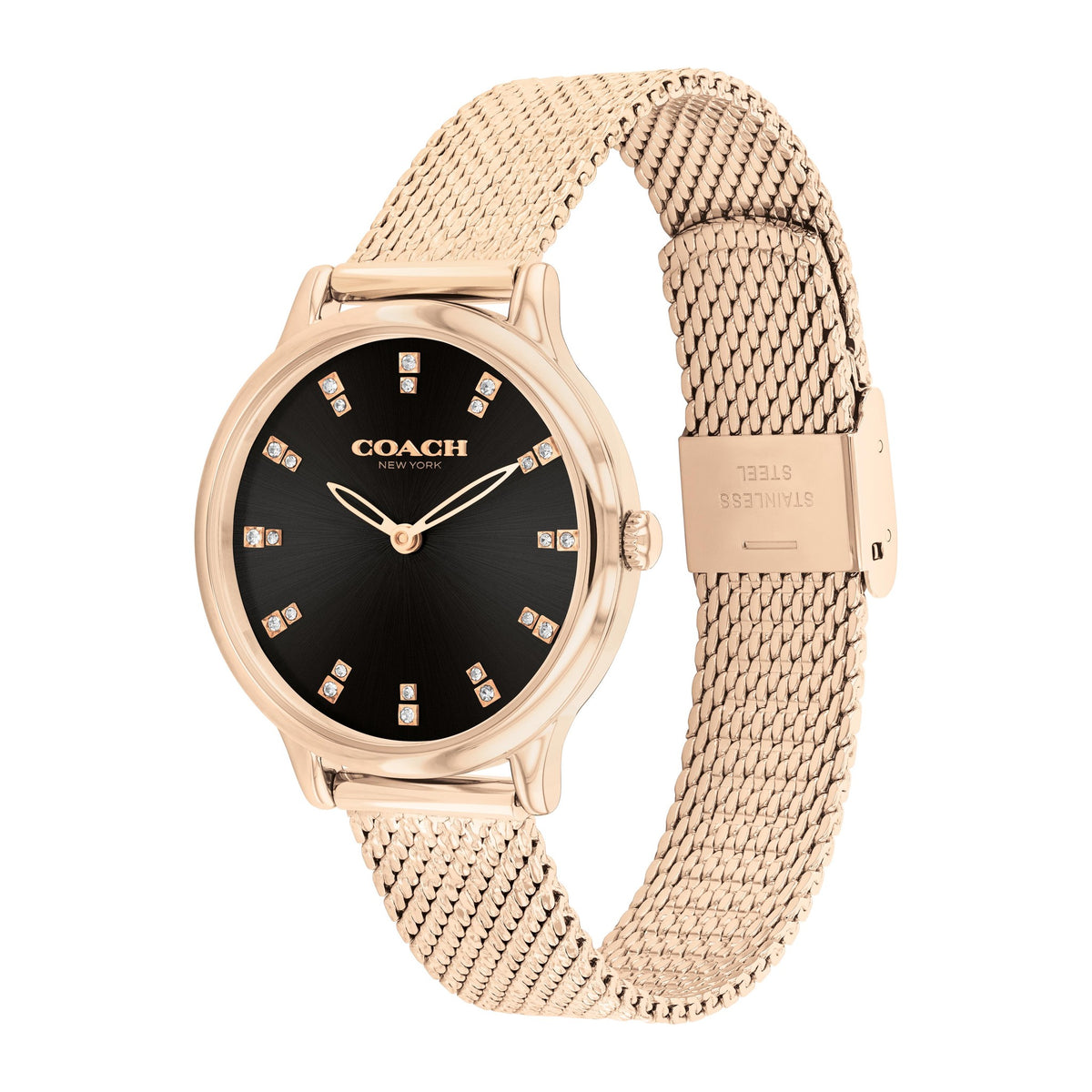 Coach Rose-gold mesh, black dial - view 2