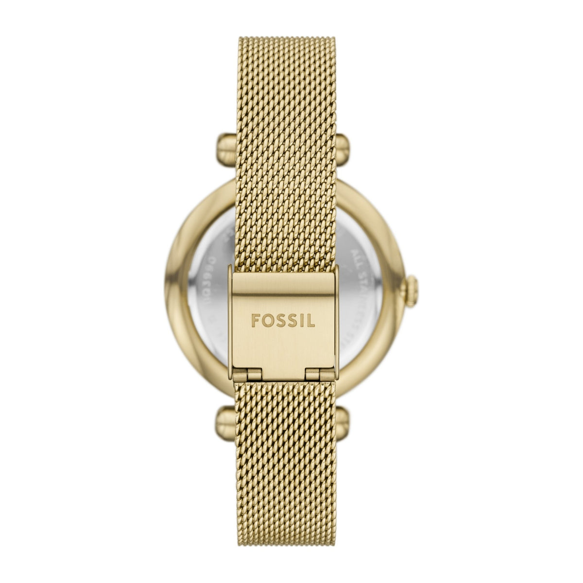 Fossil Gold mesh, crystal bezel, white dial - view 2