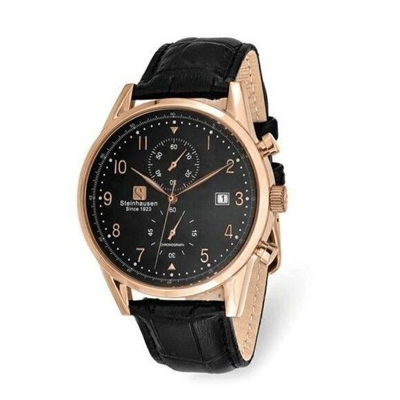 Steinhausen Lugano 42mm chronograph, rose gold, black dial - view 2