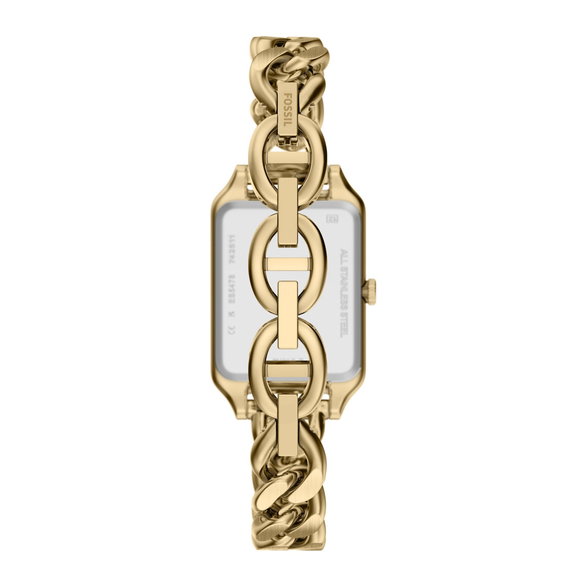 Fossil Gold rectangle, chain bracelet - view 2