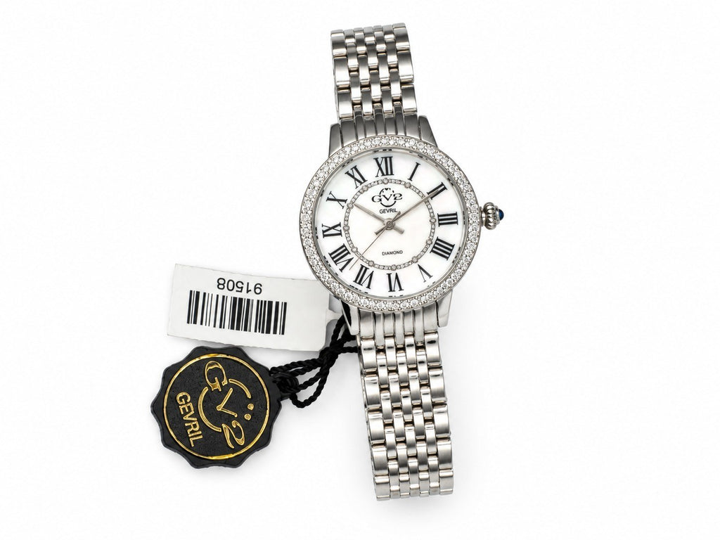 GV2 by Gevril Women's mother-of-pearl dial, diamond accents - view 3