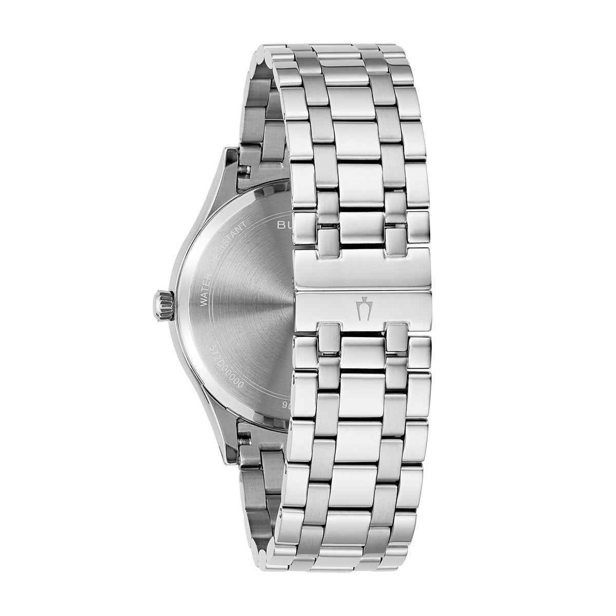 Bulova Men's white dial, steel bracelet, date - view 3