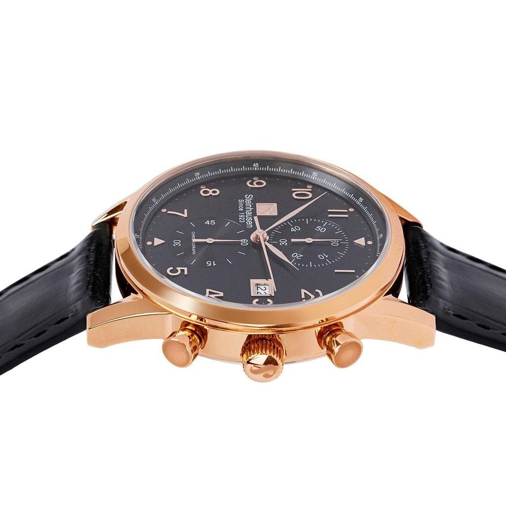 Steinhausen Lugano 42mm chronograph, rose gold, black dial - view 4