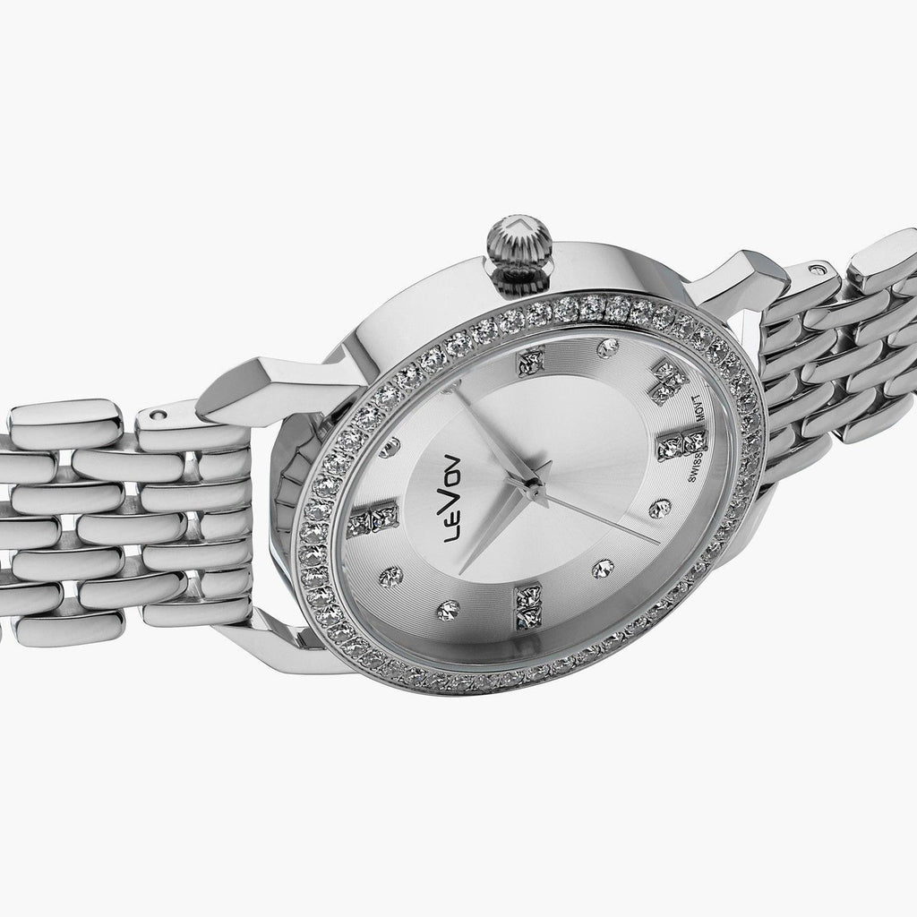 LeVov Women's silver-tone, stone-accent dial - view 5