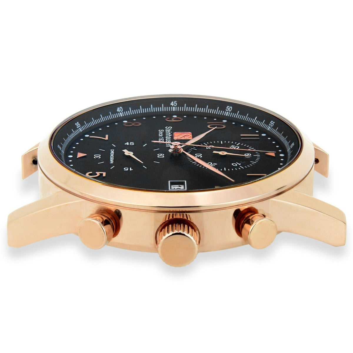 Steinhausen Lugano 42mm chronograph, rose gold, black dial - view 5