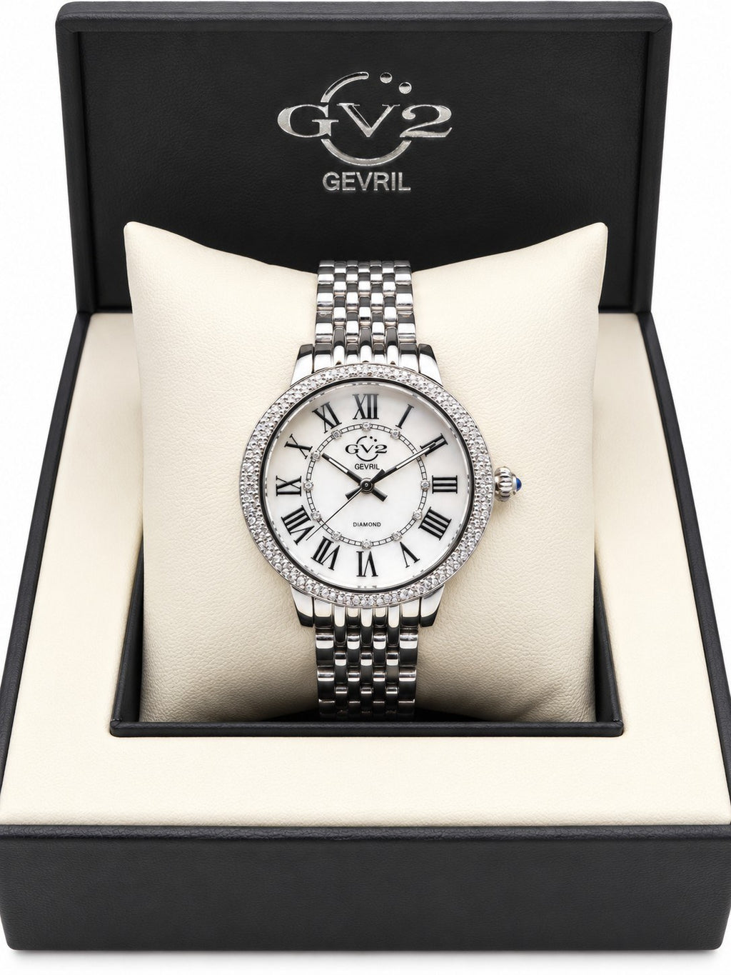 GV2 by Gevril Women's mother-of-pearl dial, diamond accents - view 5