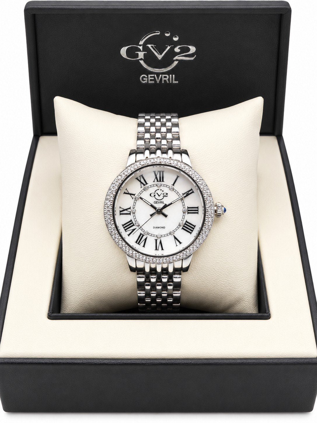 GV2 by Gevril Women's mother-of-pearl dial, diamond accents - view 5