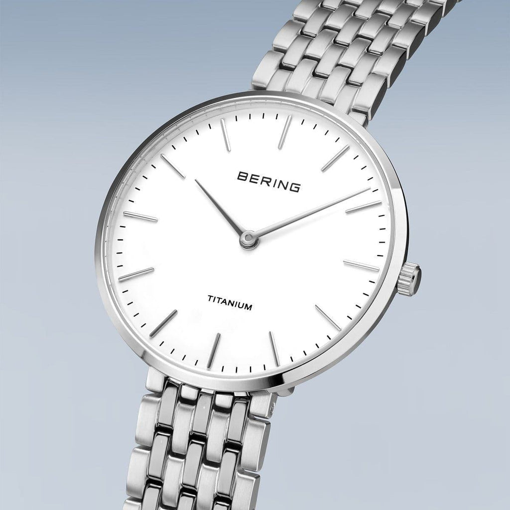 Bering Titanium, white dial, bracelet - view 6