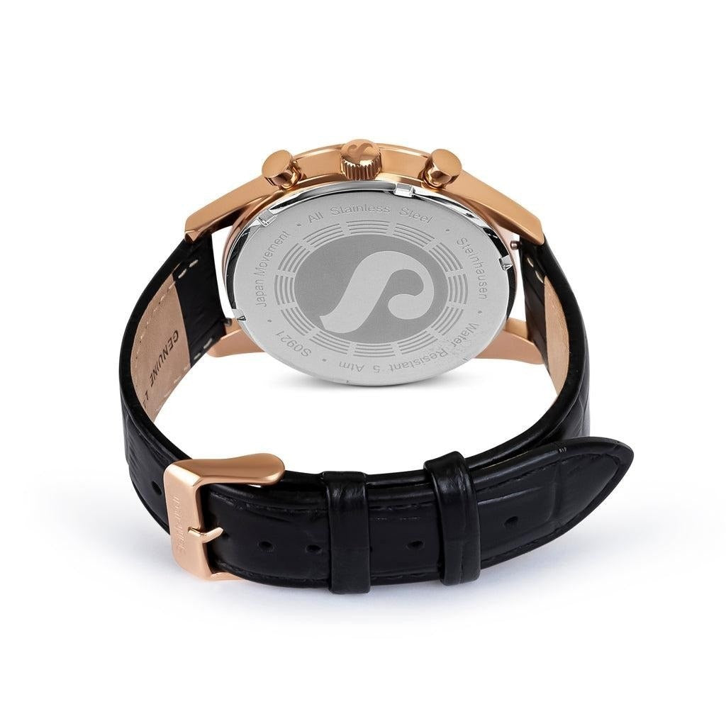 Steinhausen Lugano 42mm chronograph, rose gold, black dial - view 7