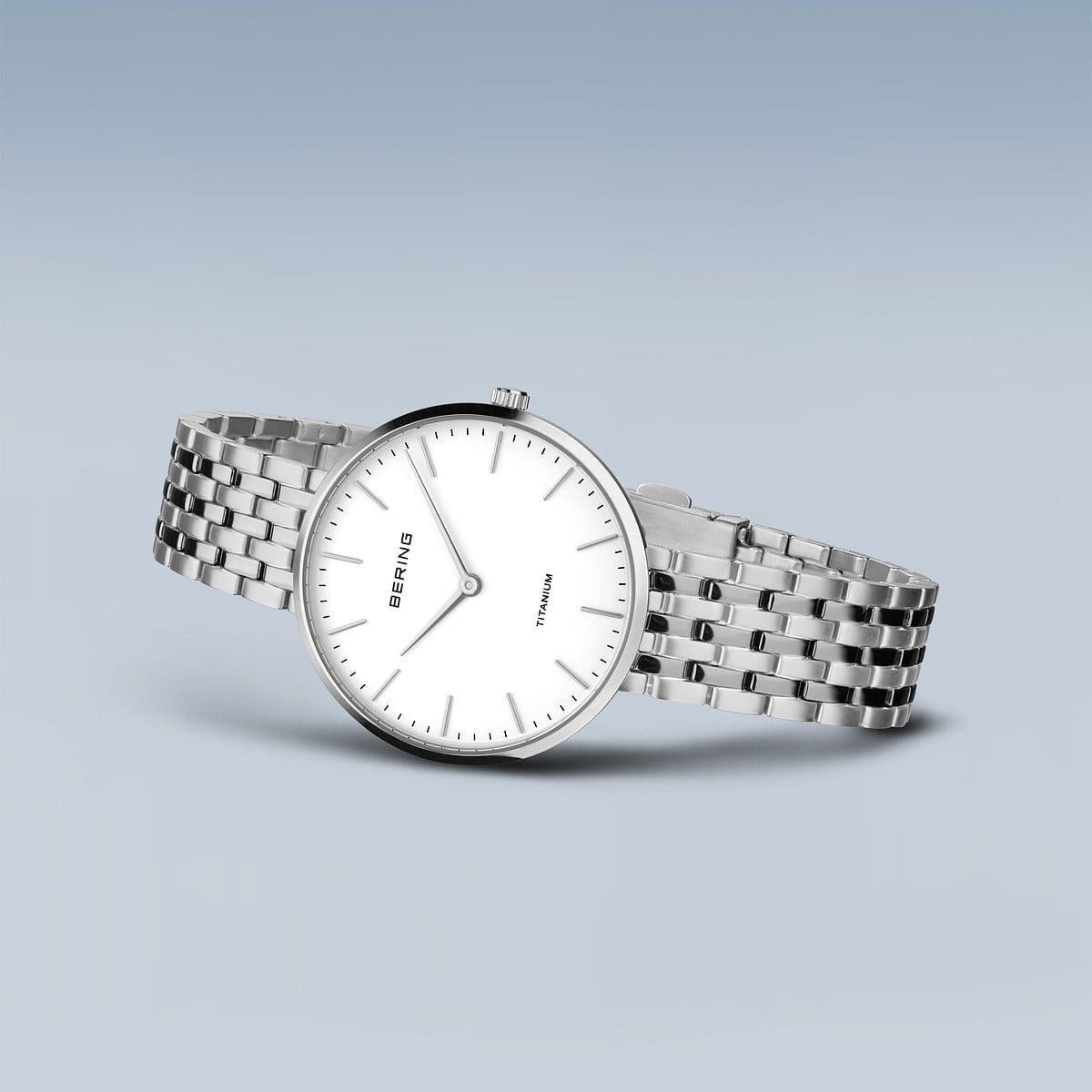 Bering Titanium, white dial, bracelet - view 9