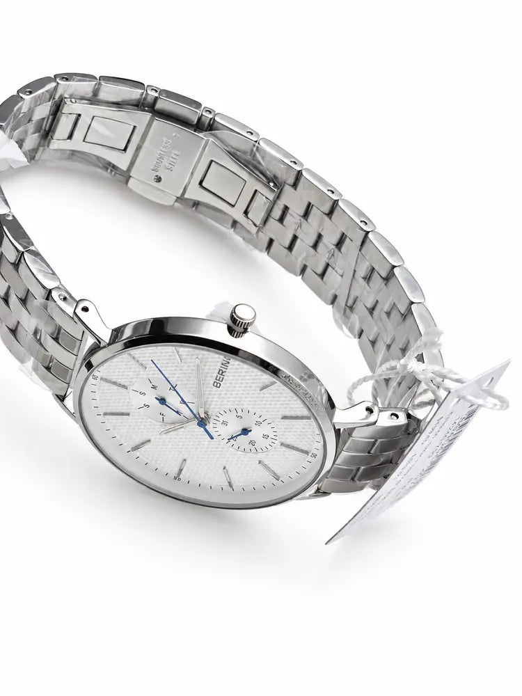 Bering Classic 40mm, white dial, day & date