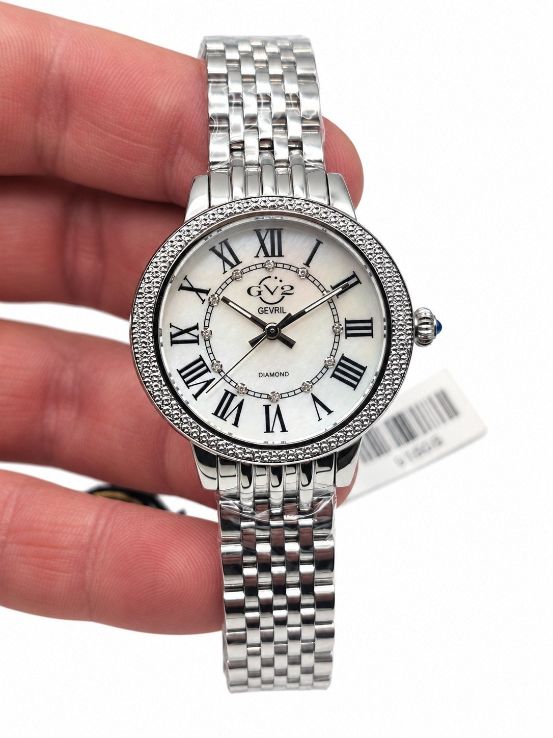 GV2 by Gevril Women's mother-of-pearl dial, diamond accents - view 14