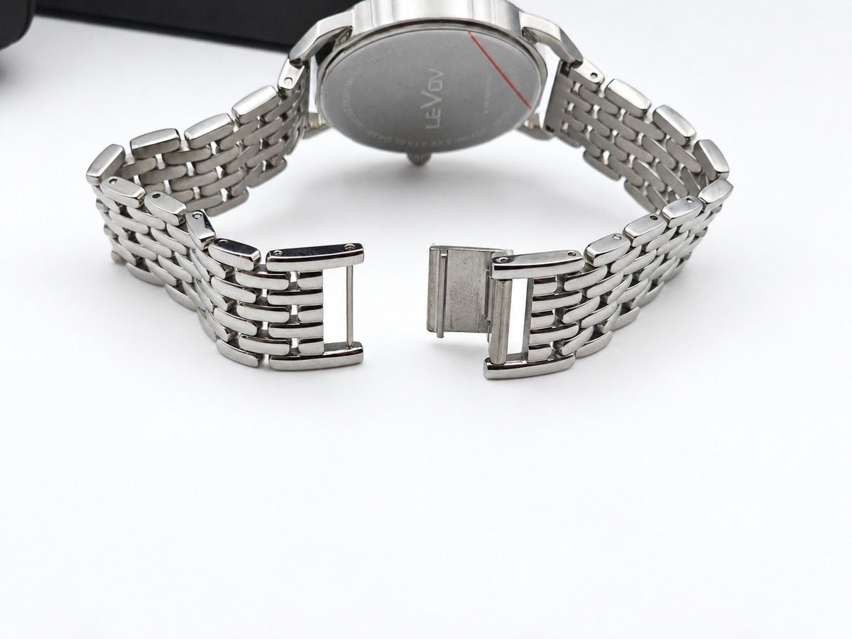 LeVov Silver-tone, silver dial, stone-set bezel - view 20