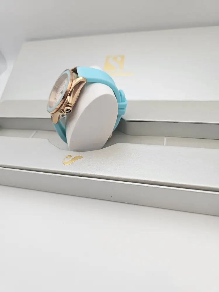 Steinhausen Arbon S1025 women’s 38mm, rose gold, blue silicone