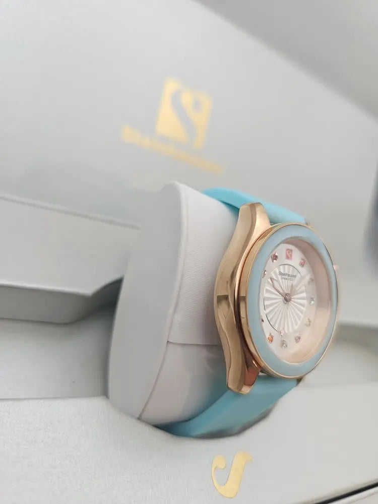 Steinhausen Arbon S1025 women’s 38mm, rose gold, blue silicone