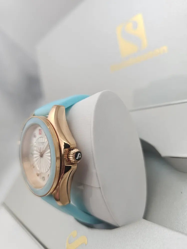 Steinhausen Arbon S1025 women’s 38mm, rose gold, blue silicone