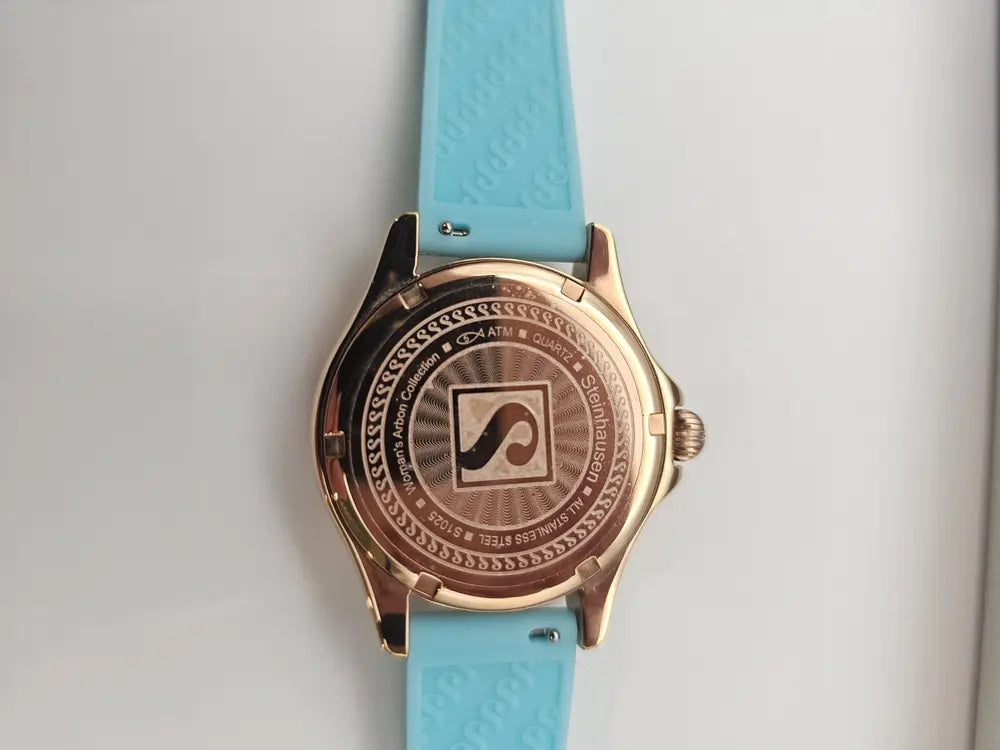 Steinhausen Arbon S1025 women’s 38mm, rose gold, blue silicone