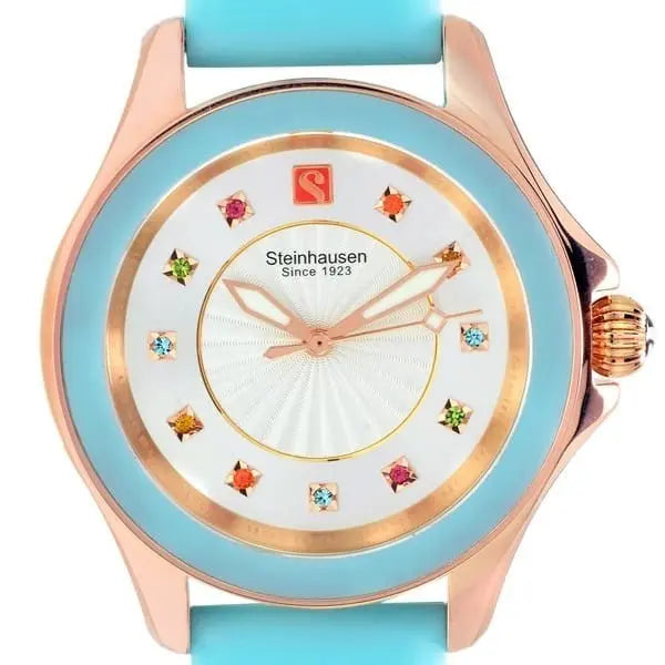 Steinhausen Arbon S1025 women’s 38mm, rose gold, blue silicone