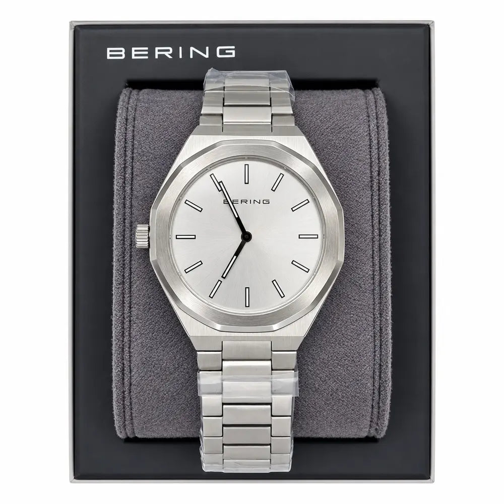 Bering Classic, silver dial, steel bracelet