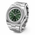 Montres Prestige Green sunburst, fluted bezel