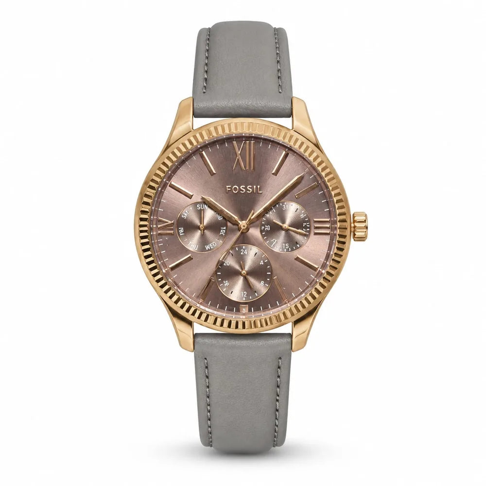 Fossil Rose-gold multifunction, taupe dial