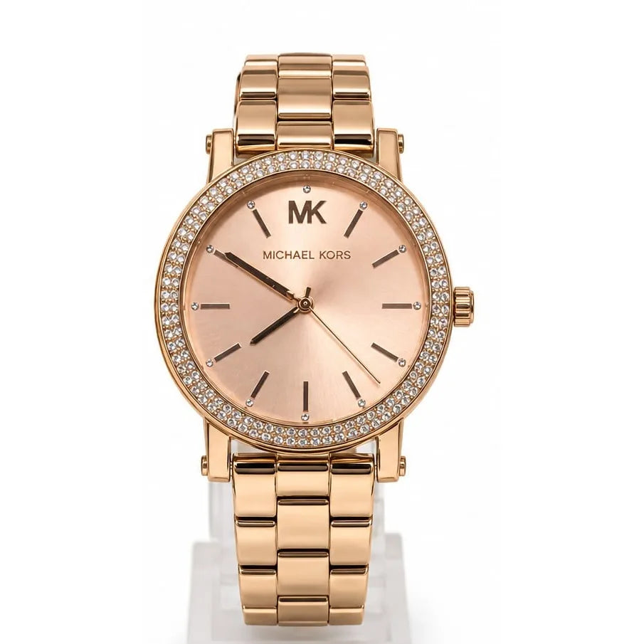 Michael Kors Rose-gold, pavé bezel
