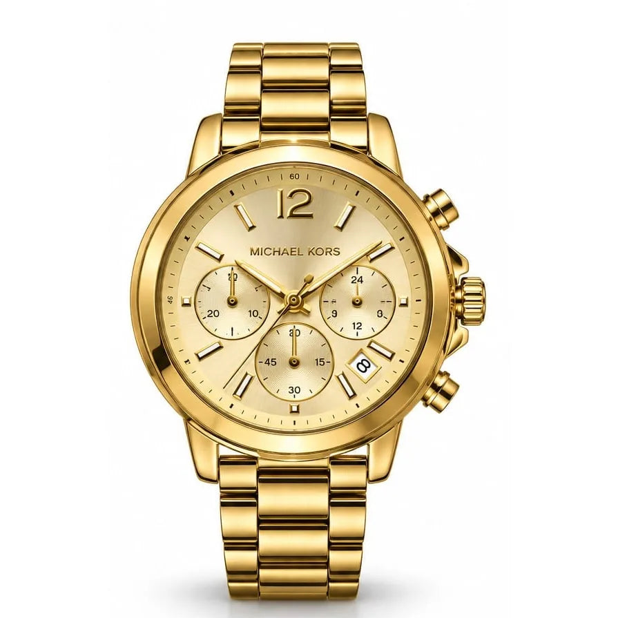 Michael Kors Gold chronograph, champagne dial
