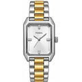 Fossil Two-tone rectangle, silver dial