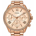 Fossil Rose-gold multifunction, crystal bezel