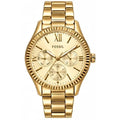 Fossil Gold multifunction, fluted bezel