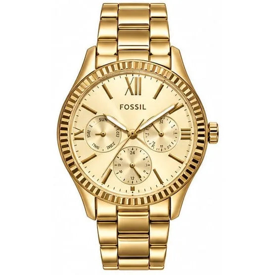 Fossil Gold multifunction, fluted bezel