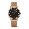 Coach Rose-gold mesh, black dial