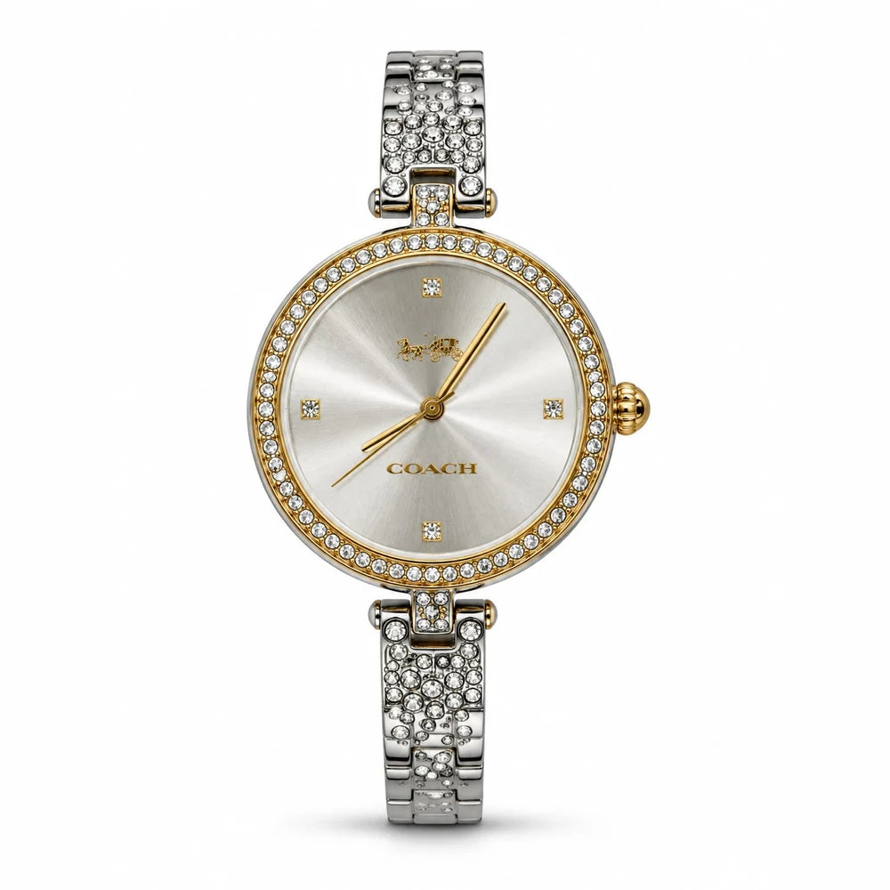 Coach Silver, crystal bezel, champagne dial