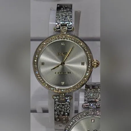 Coach Silver, crystal bezel, champagne dial