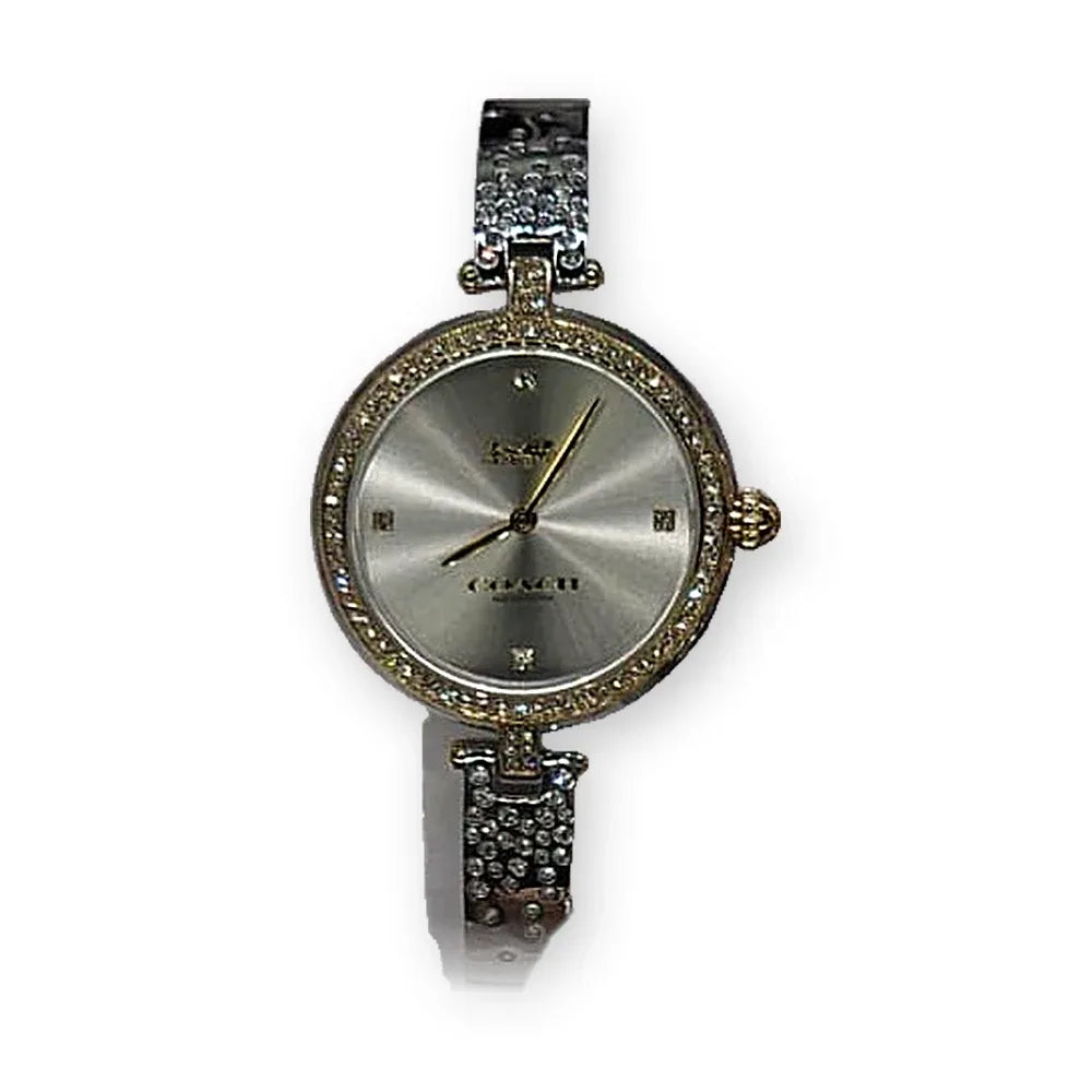 Coach Silver, crystal bezel, champagne dial