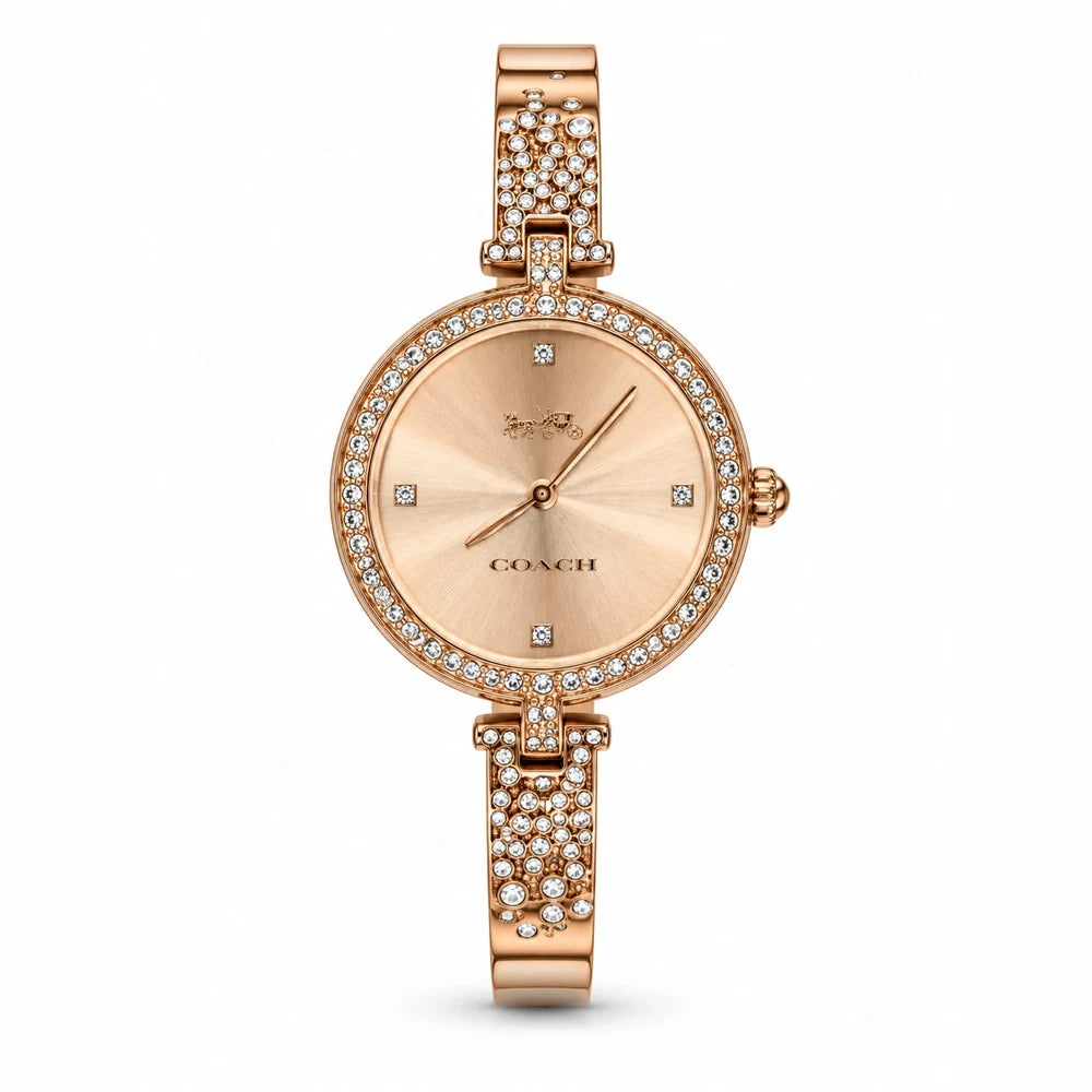 Coach Rose-gold, crystal bezel