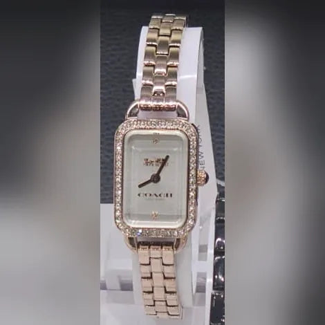 Coach Rose-gold rectangle, crystal bezel