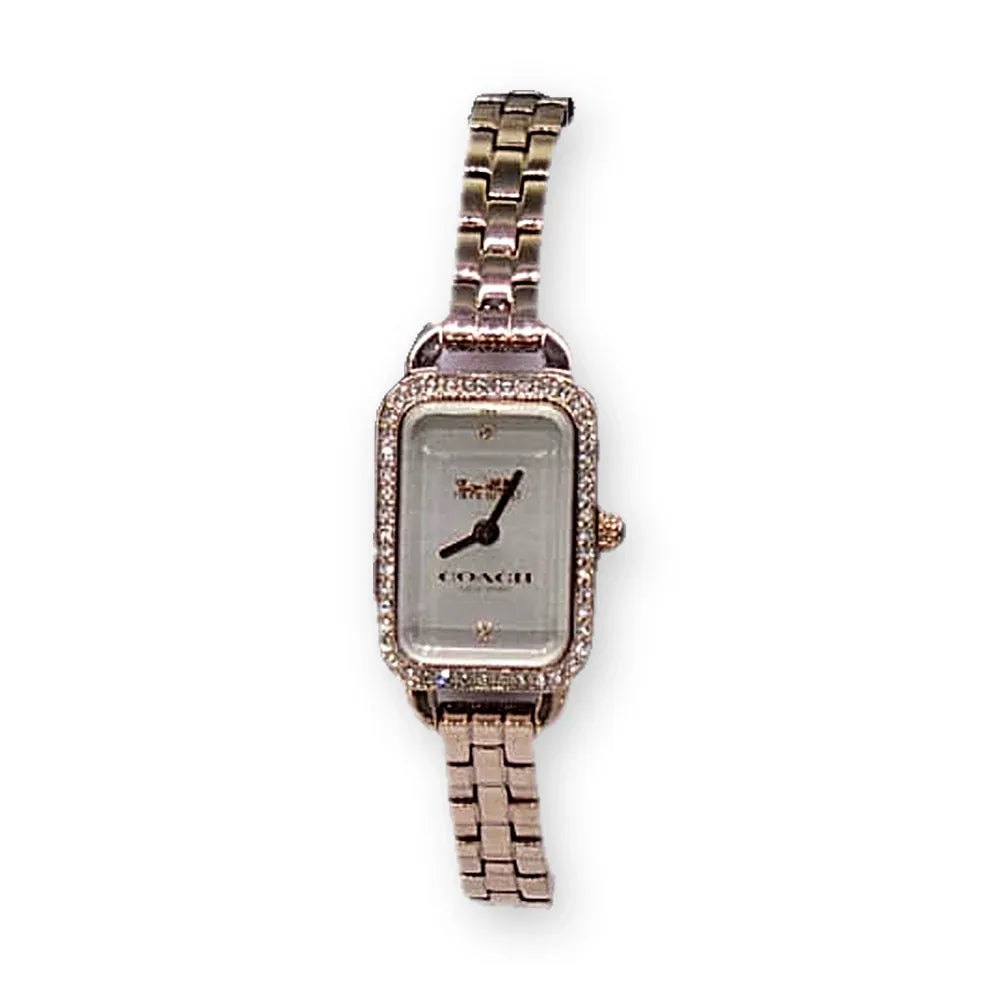 Coach Rose-gold rectangle, crystal bezel