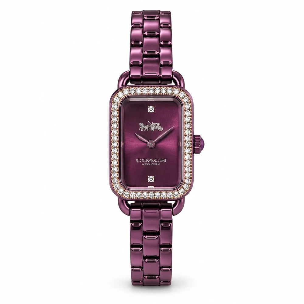 Coach Plum rectangle, crystal bezel