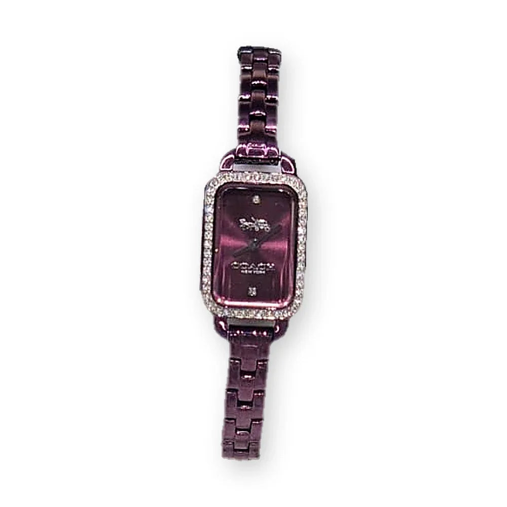 Coach Plum rectangle, crystal bezel
