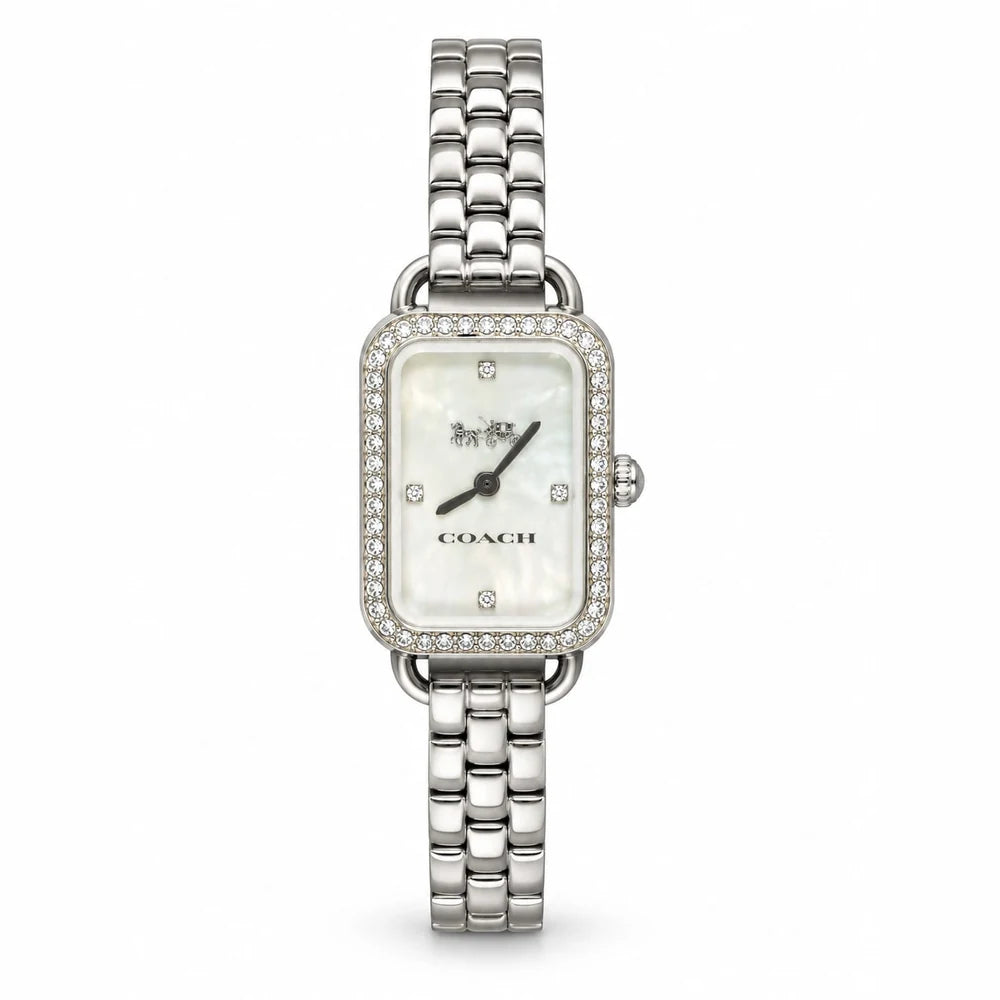 Coach Silver rectangle, crystal bezel