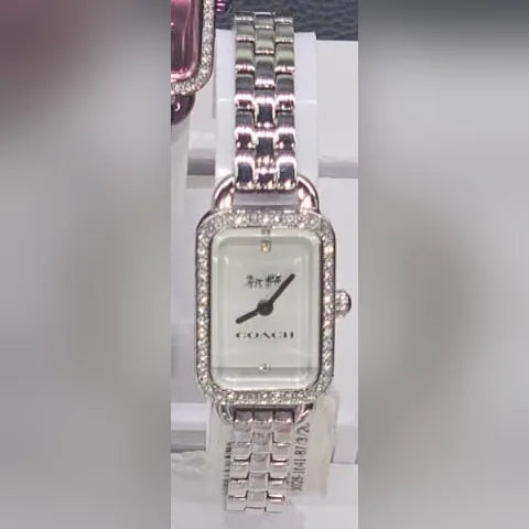 Coach Silver rectangle, crystal bezel