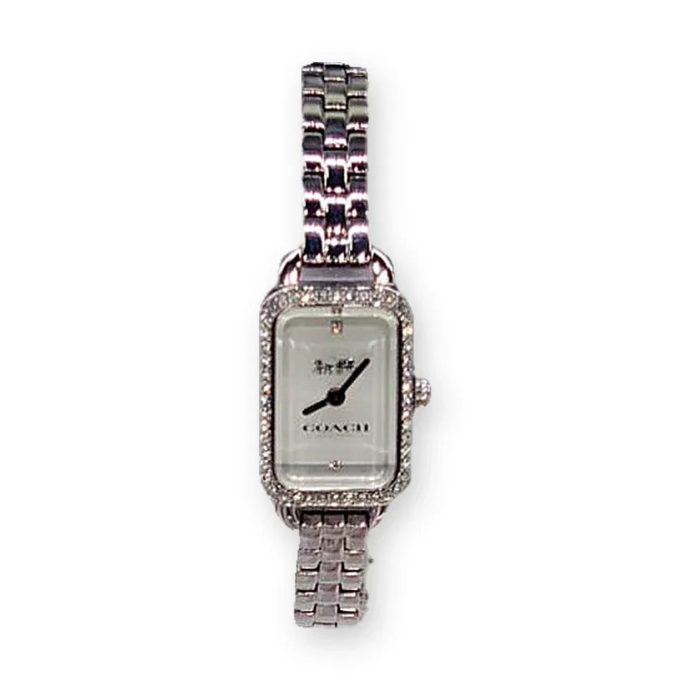 Coach Silver rectangle, crystal bezel